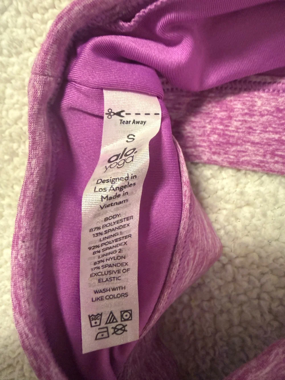 Alo Yoga Alosoft Gratitude Sports Bra Heather Purple Y Back Racerback